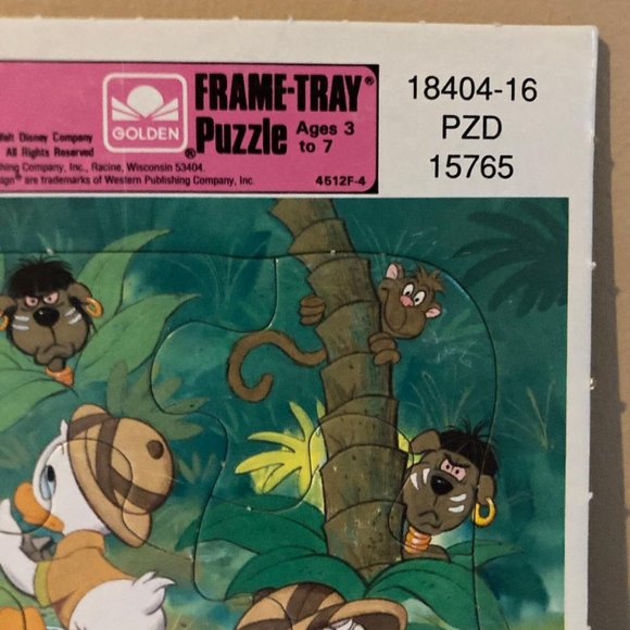 Vintage Disney Duck Tales Frame-Tray Puzzle Cardboard Golden 12 Pieces Donald - Picture 2 of 3